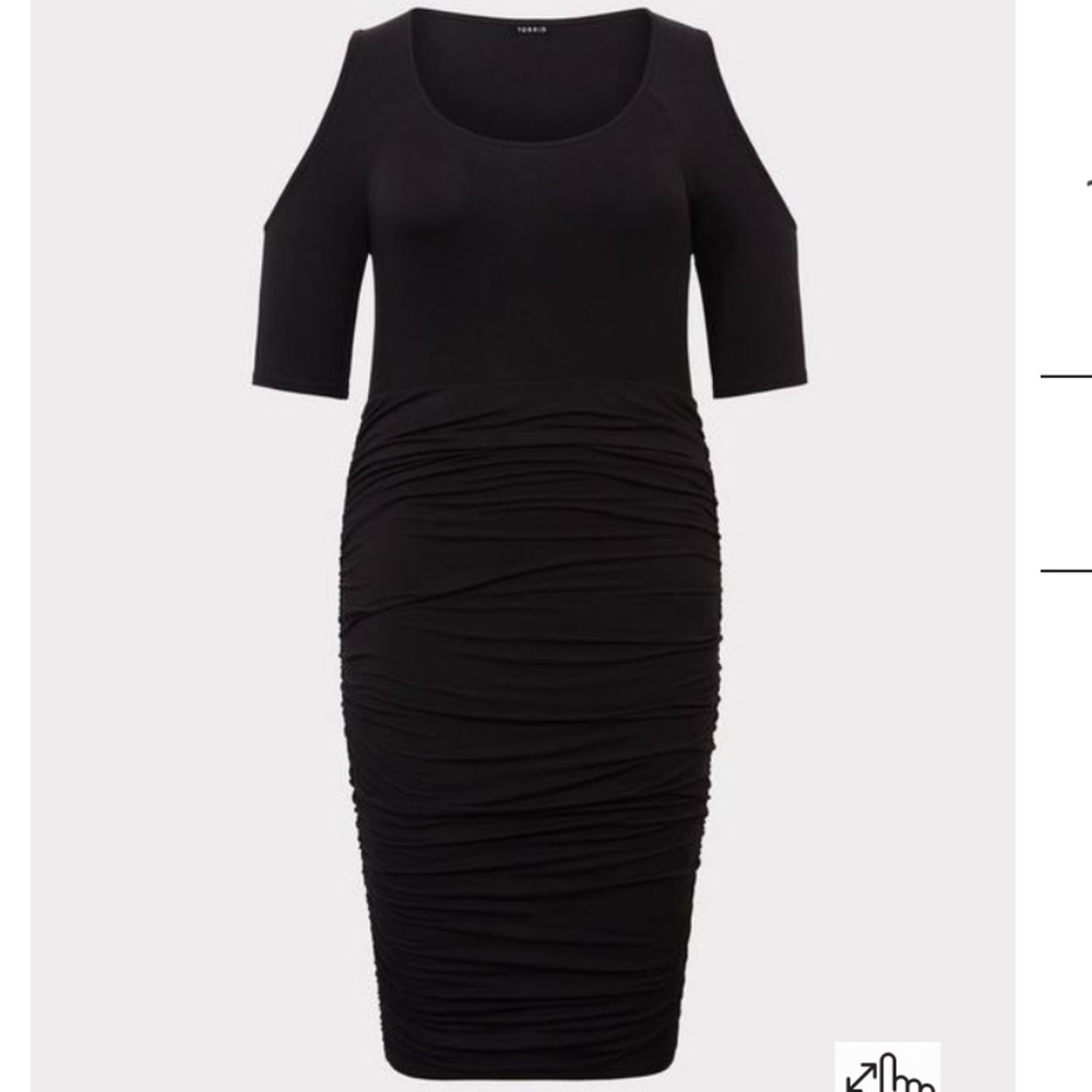 Torrid Shirred Cold Shoulder Dress - Picture 4 of 4